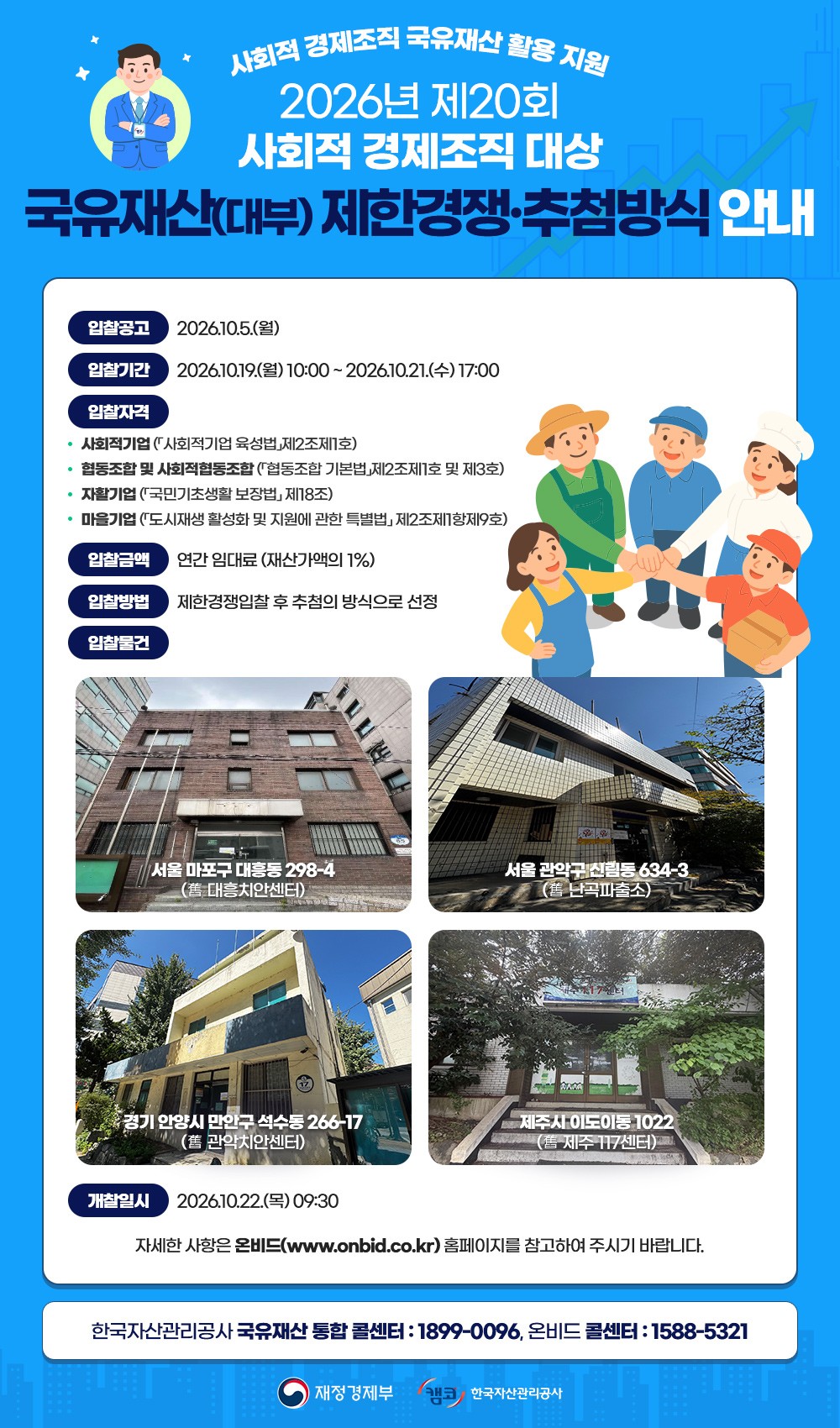 사회적 경제조직 대상 국유재산(대부) 제한경쟁 추첨방식 안내